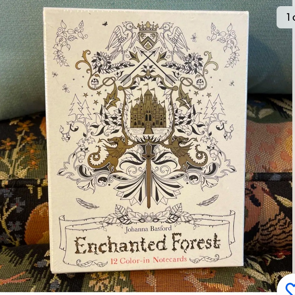 COPY - Enchanted Forest: 12 Color-in Notecards by Basford, Johanna